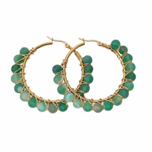 Store øreringer med ekte stener